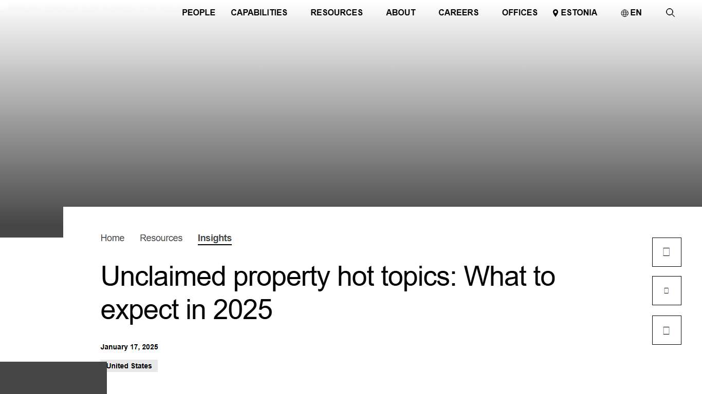 Unclaimed property hot topics: What to expect in 2025